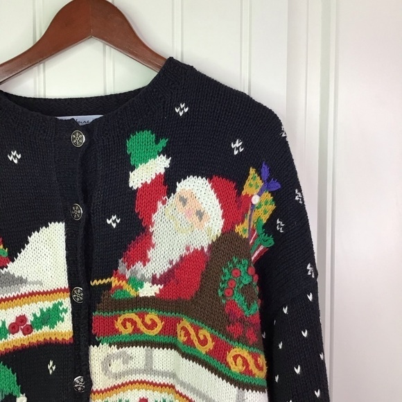 Vintage Signatures by Northern Isles Hand Knitted Christmas Cardigan Size 1X. - Picture 4 of 9